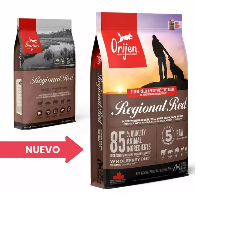 🐶 ORIJEN Regional Red | Pienso natural con carnes rojas para perros de todas las razas – Envío Gratis Gran Canaria