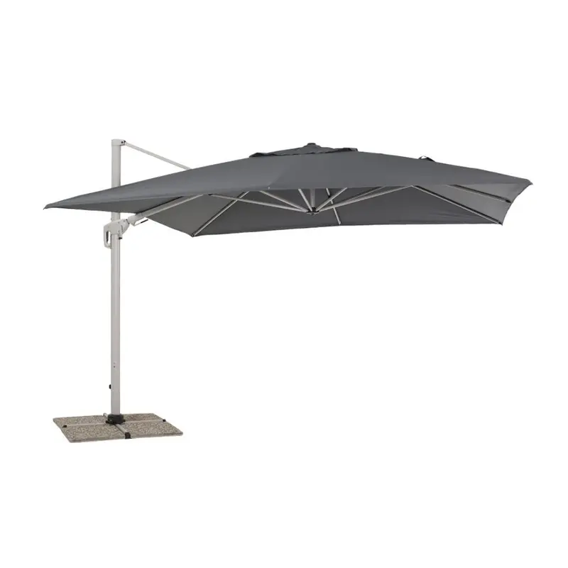 Ostuni - Ombrellone a braccio laterale 3,5x3,5 m colore grigio
