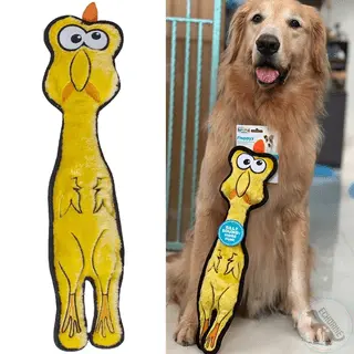 🐥 OUTWARD HOUND Floppyz Pollo Amarillo Talla L | Peluche Chirriante para Perros