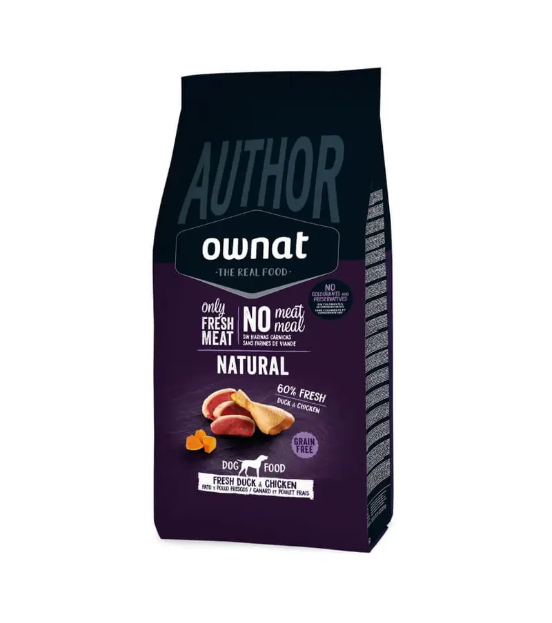 🍗 Ownat Author Duck & Chicken | Pienso natural sin cereales con pato y pollo fresco para perros