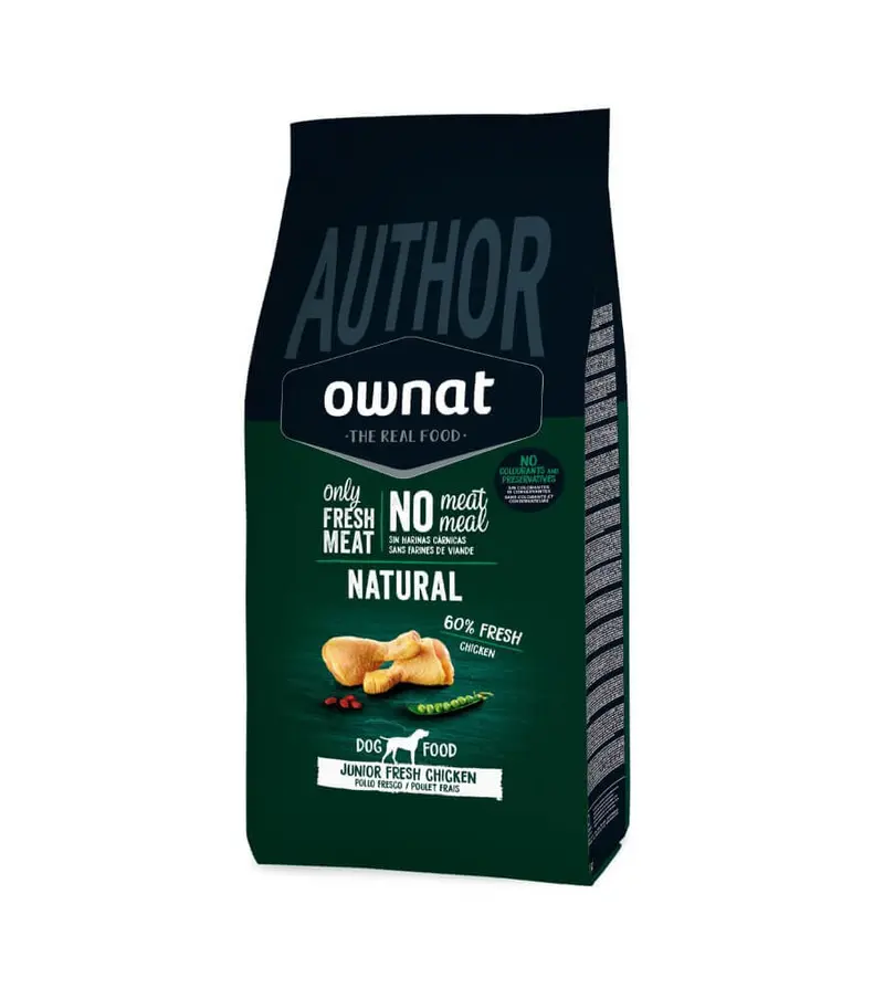 🐶 Ownat Author Junior Fresh Chicken | Pienso natural bajo en cereales para cachorros