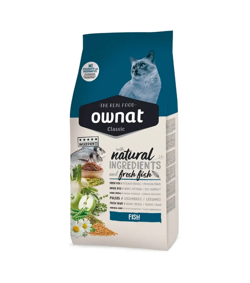 🐱 OWNAT Classic Fish Cat – Nutrición natural con pescado fresco para gatos adultos
