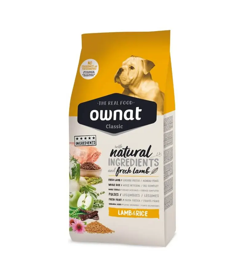 🐑 Ownat Classic Lamb & Rice Dog | Pienso con cordero y arroz para perros sensibles