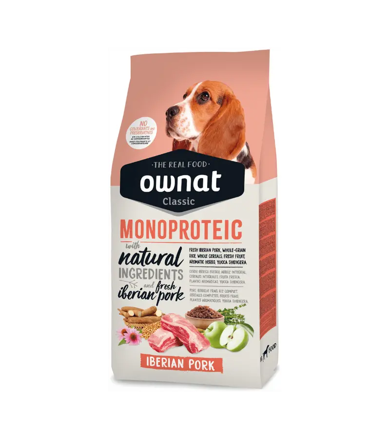 🐶 OWNAT Classic Monoproteico Cerdo Ibérico para Perros | Pienso Natural Hipoalergénico