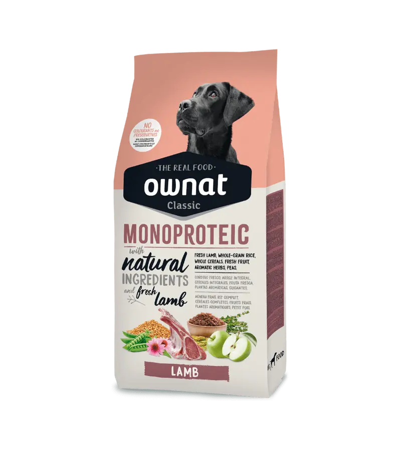 🐶 OWNAT Classic Monoproteico Cordero para Perros | Pienso Natural para Alergias e Intolerancias