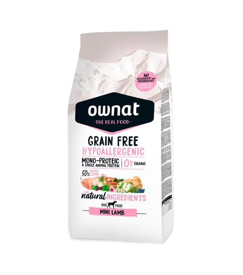 🐑 Ownat Grain Free Hypoallergenic Mini Lamb | Pienso hipoalergénico sin cereales para perros pequeños