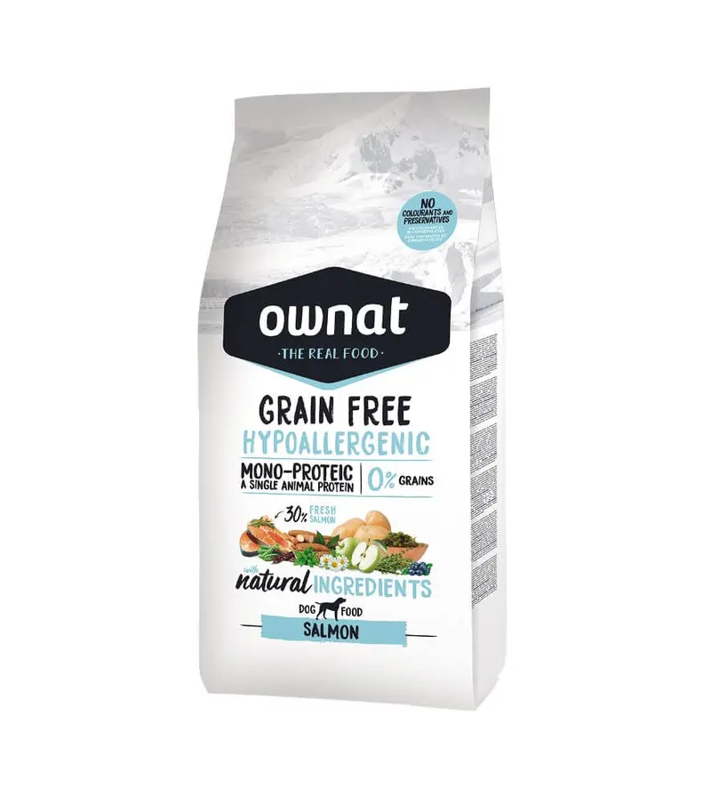 🐟 OWNAT Grain Free Hypoallergenic Salmon – Pienso Hipoalergénico con Salmón sin Cereales para Perros