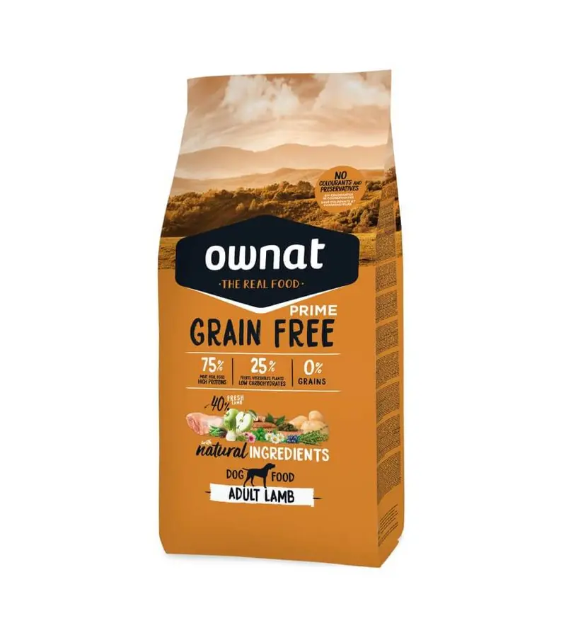 🐑 OWNAT Prime Grain Free Adult Lamb | Pienso sin cereales con cordero fresco para perros adultos