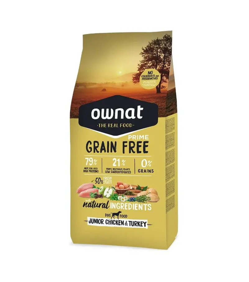 🐾 OWNAT Prime Grain Free Junior Chicken & Turkey – Pienso Natural Sin Cereales para Cachorros