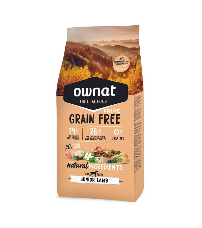 🐑 OWNAT Prime Grain Free Junior Lamb | Pienso sin cereales con cordero fresco para cachorros