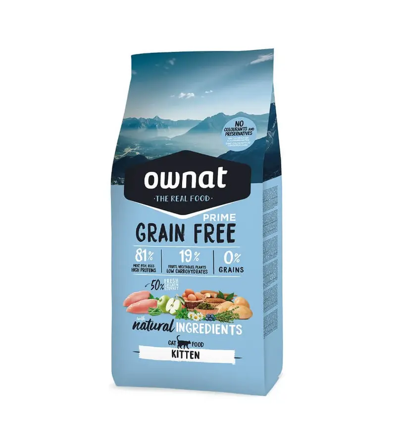 🐾 OWNAT Prime Grain Free Kitten – Pienso sin cereales con pollo y pavo para gatitos