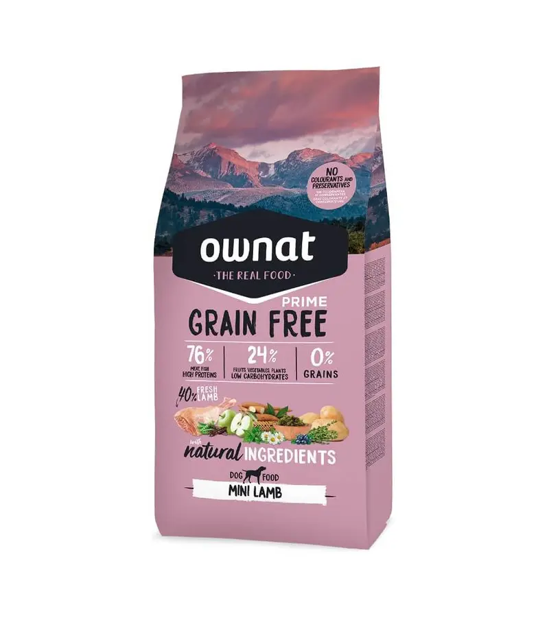 🐶 OWNAT Prime Grain Free Mini Lamb – Pienso natural sin cereales con cordero para perros pequeños