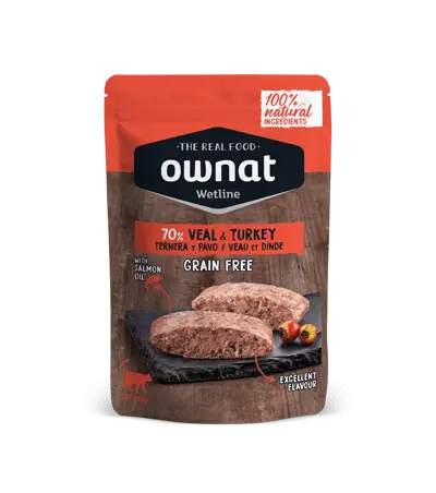 🐱 OWNAT Wetline Cat | Comida Húmeda con Ternera y Pavo para Gatos – Pack 12x85 g Sin Cereales