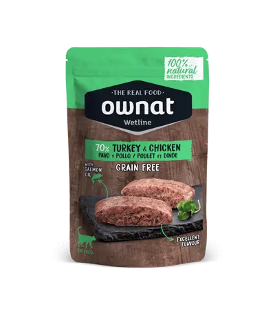 🐱 OWNAT Wetline Cat | Comida Húmeda para Gatos con Pavo y Pollo – Pack 12x85 g | Sin Cereales y 100% Natural