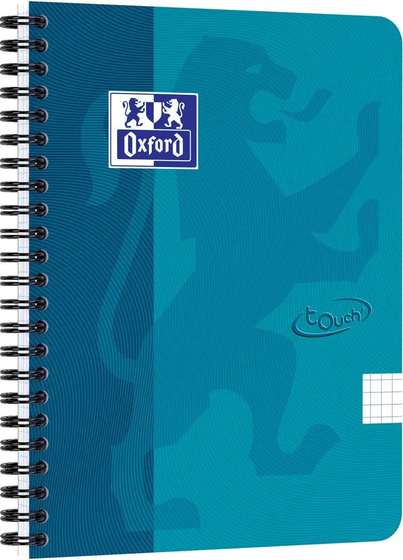 Oxford touch - schrijfblok - a5 - geruit - 140 pagina's - 90g - soft cover - aqua