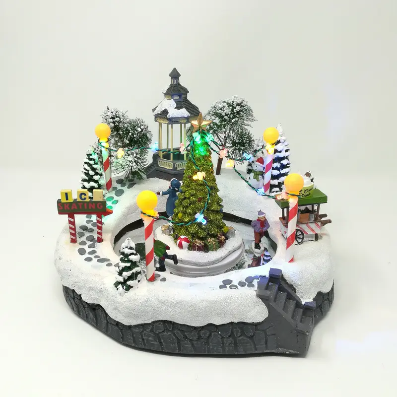 Parco con Albero di Natale - Carillon natalizio innevato