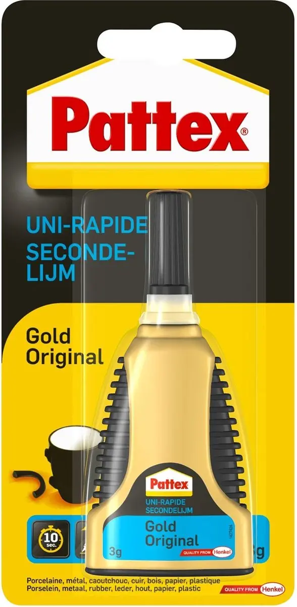 Pattex gold 3 g unieke doseerfles - secondelijm - alleslijm - multilijm - seconde lijm alles lijm multi lijm