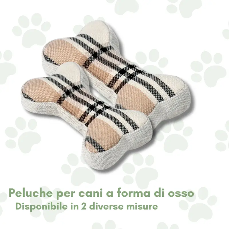 Peluche per cani a forma di osso