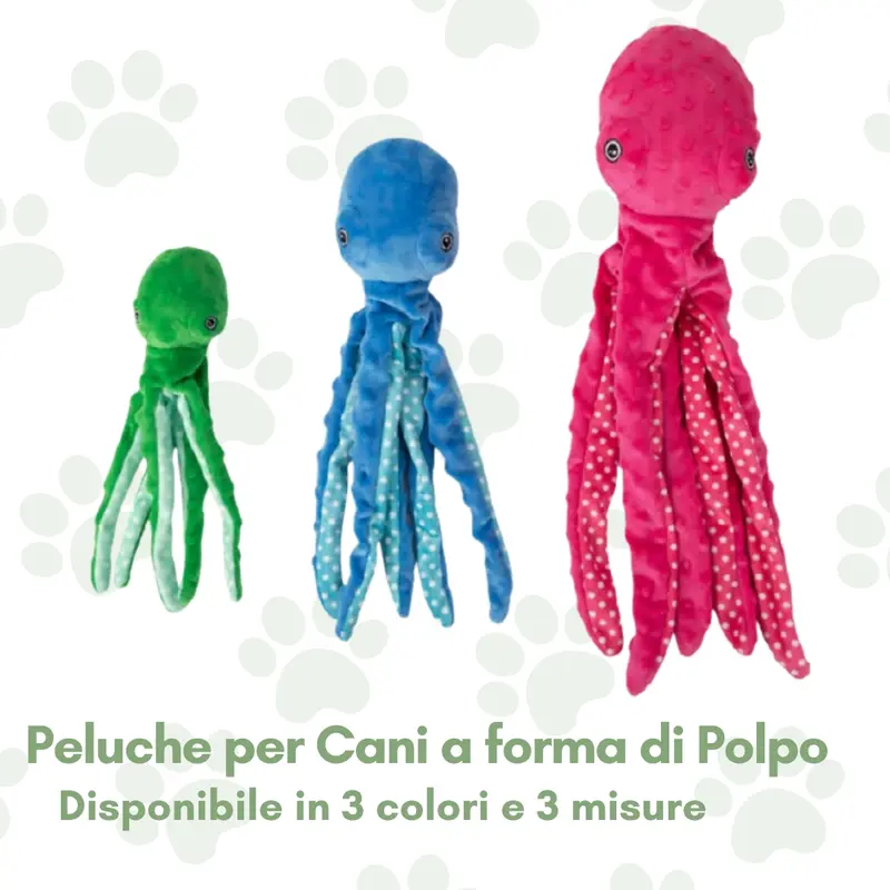 Peluche per Cani a forma di Polpo colorato