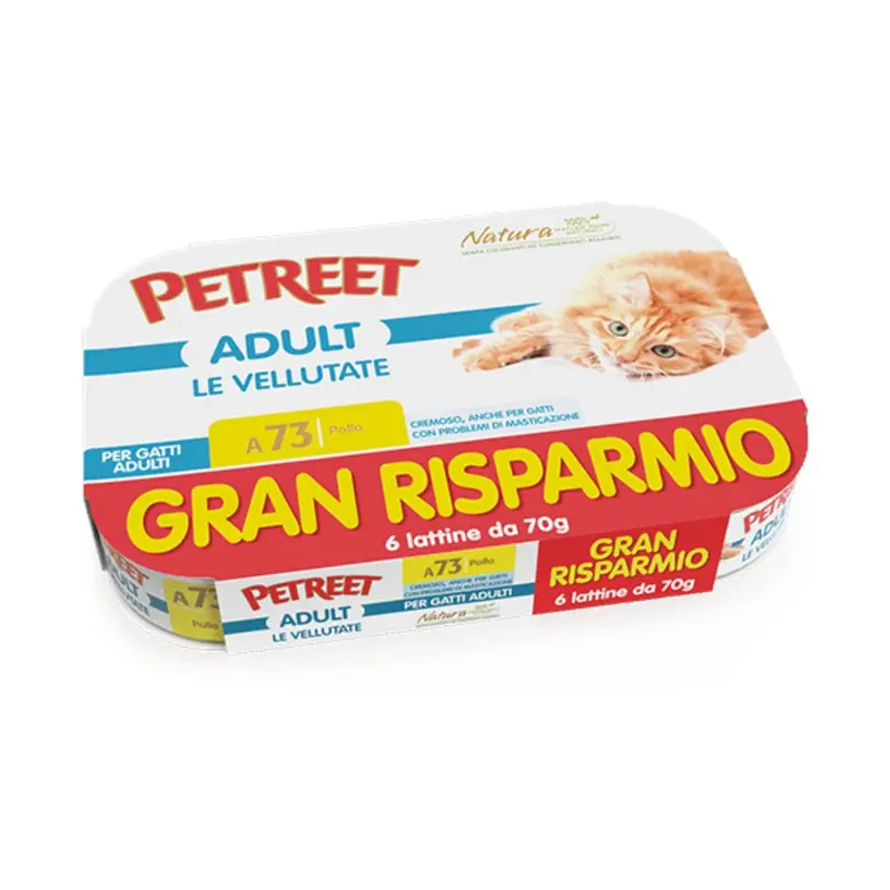 Petreet Natura – Le Vellutate multipack al pollo per gatti adulti 6x70g