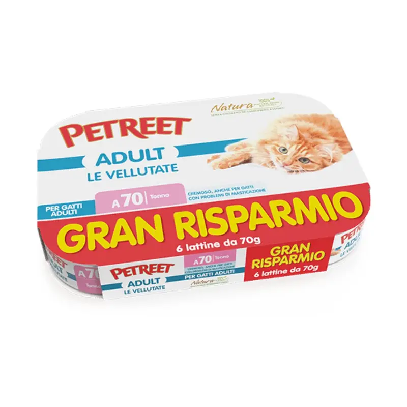 Petreet Natura – Le Vellutate multipack al tonno 6x70g per gatti adulti