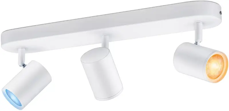 Philips smart lighting - opbouwspot - 3 spots - rgb - gekleurd en instelbaar wit licht - dimbaar - wit - 3x5w - gu10 fitting - werkt met de wiz app - wifi