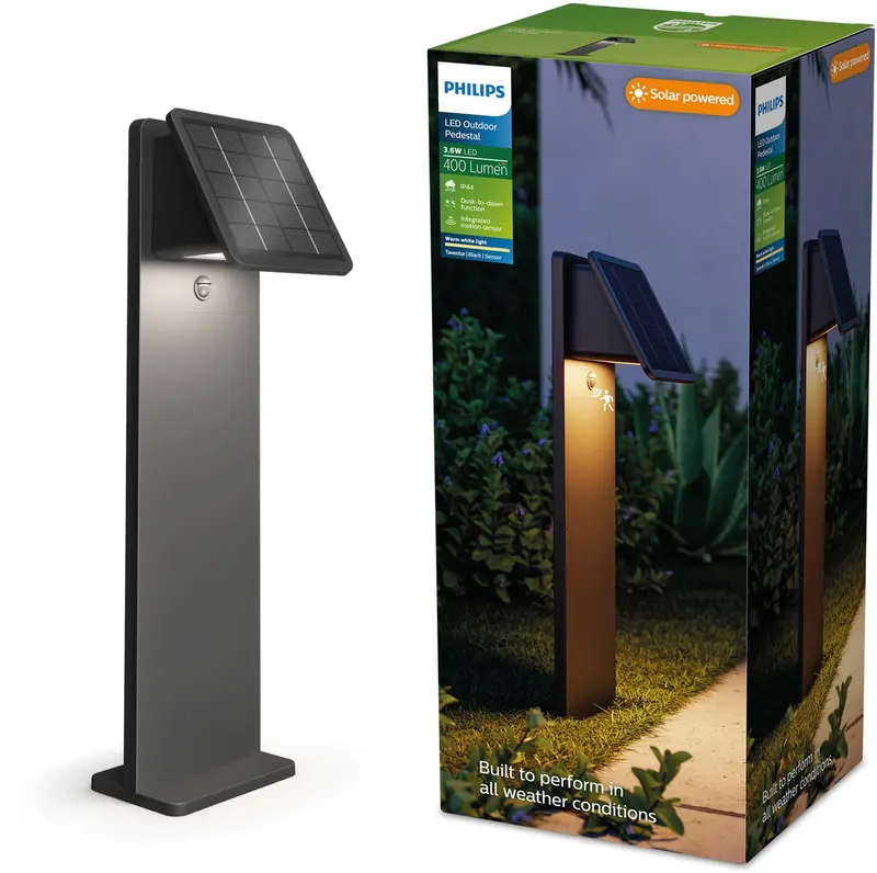 Philips tavenlor solar sokkellamp - buitenlamp - warmwit licht