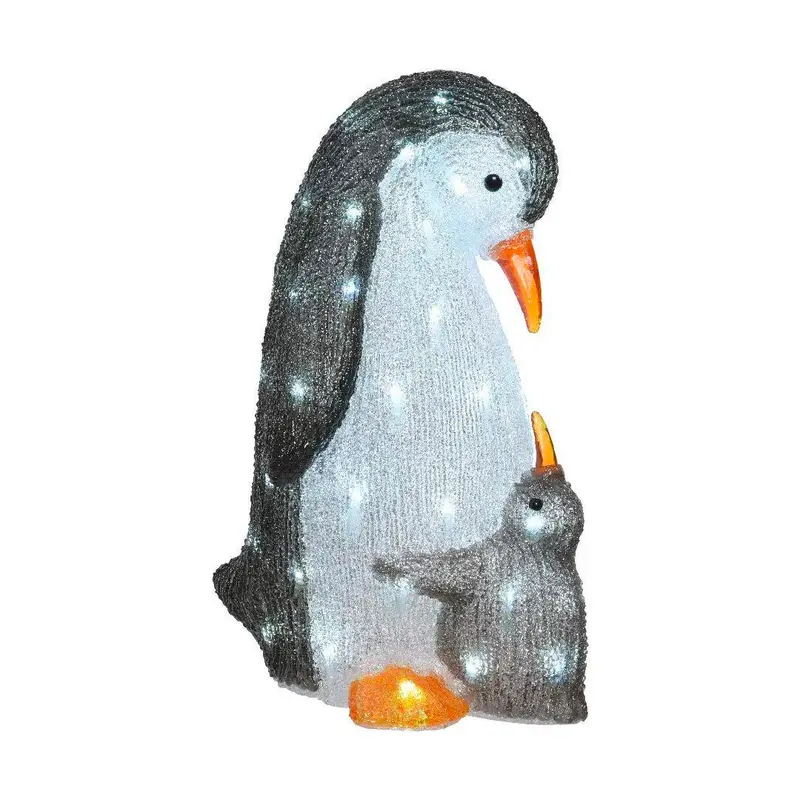 Pinguino con Cucciolo - Figura luminosa natalizia