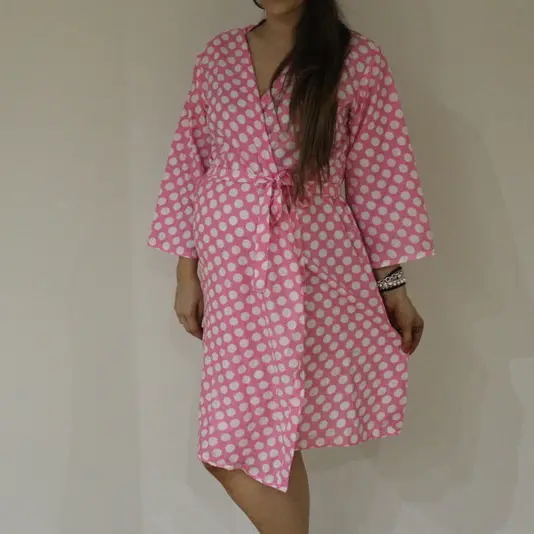 Pink Polka Dots Maternity Hospital Gown