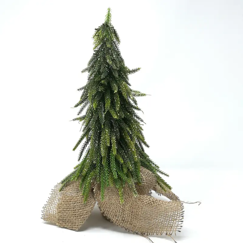 Pino 35CM con Glitter Oro e Vasetto Juta