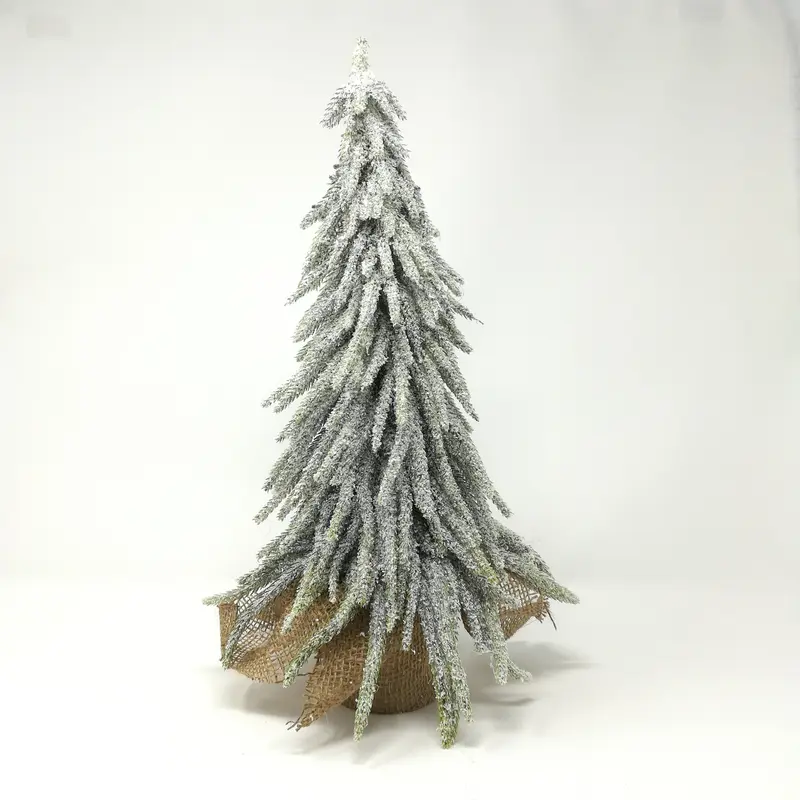Pino H40CM Innevato con Vasetto in Juta