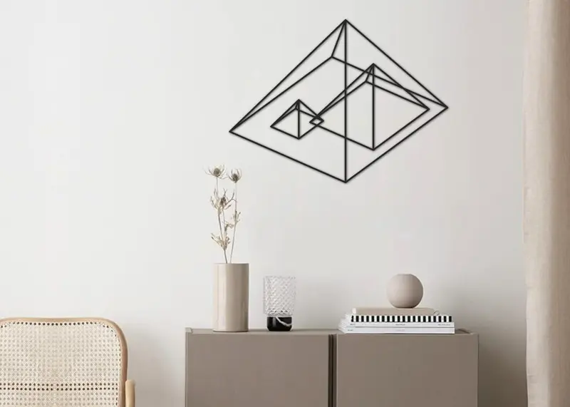 Pirámides | Figura geométrica | Decoración pared | Hecha en madera