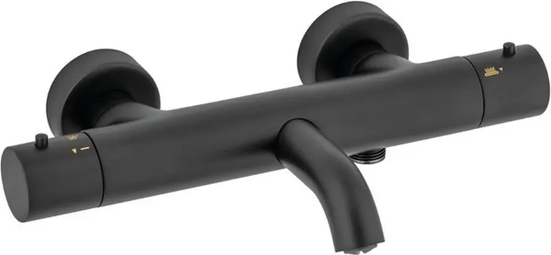 Plieger napoli badkraan thermostatisch met omstel met koppelingen cool body mat zwart
