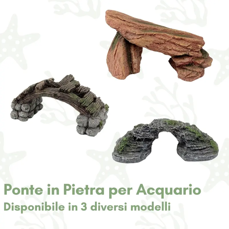 Ponte in Pietra per Acquario - Accessorio rustico e tradizionale