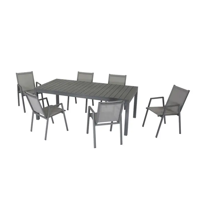 Pratic - Set pranzo da giardino 8/12 posti alluminio antracite