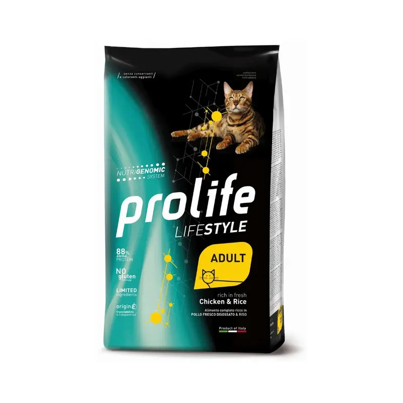 Prolife – Lifestyle cibo secco per gatti adulti con pollo e riso 7 kg