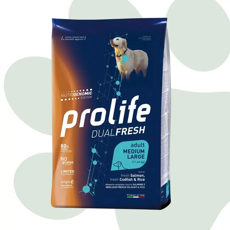 Prolife salmone merluzzo e riso 12kg - Cibo per cani