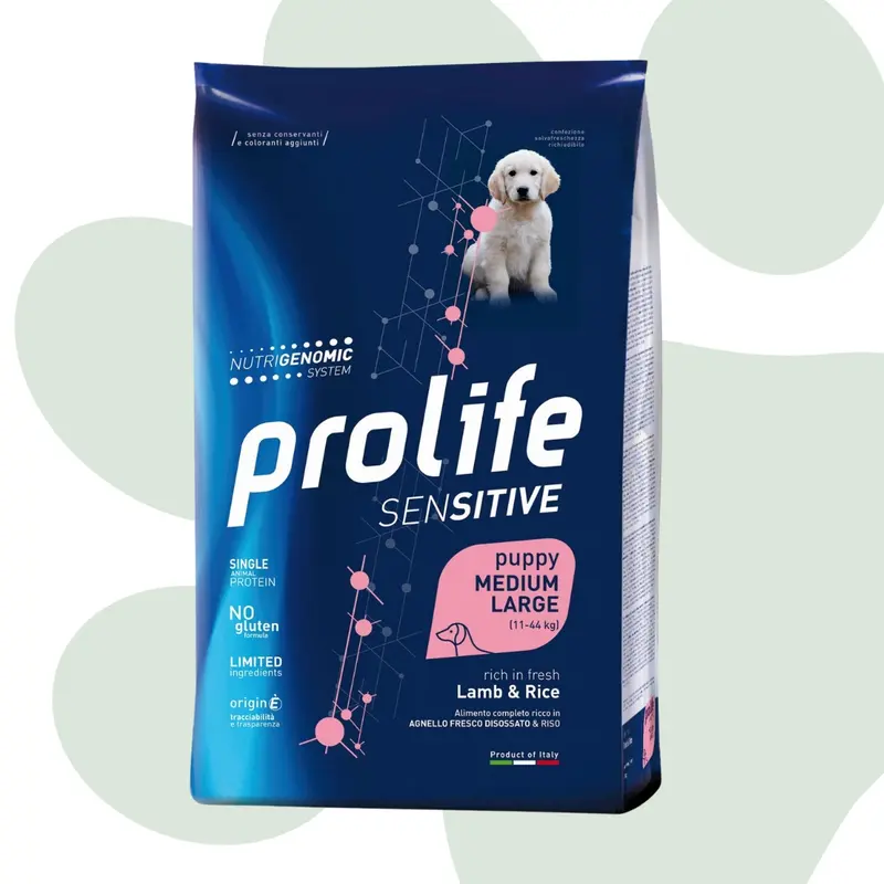 Prolife Sensitive Puppy agnello e riso 2,5kg - Cibo per cani cuccioli