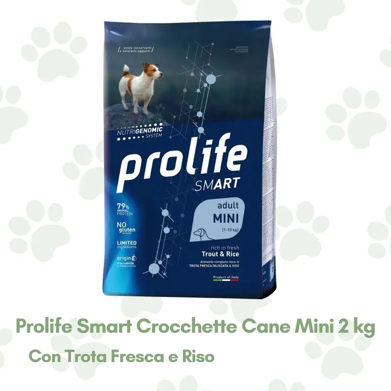 Prolife Smart Crocchette per Cane Adulto t. Mini Trota Riso 2kg