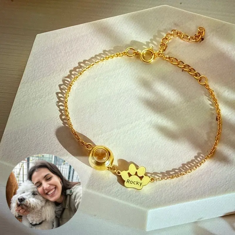 Pulsera de Huella Personalizable Acero de Titanio