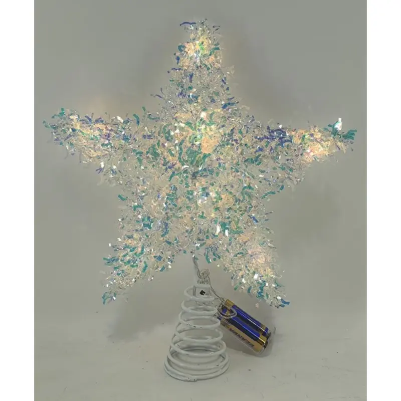 Puntale a stella iridescente con LED