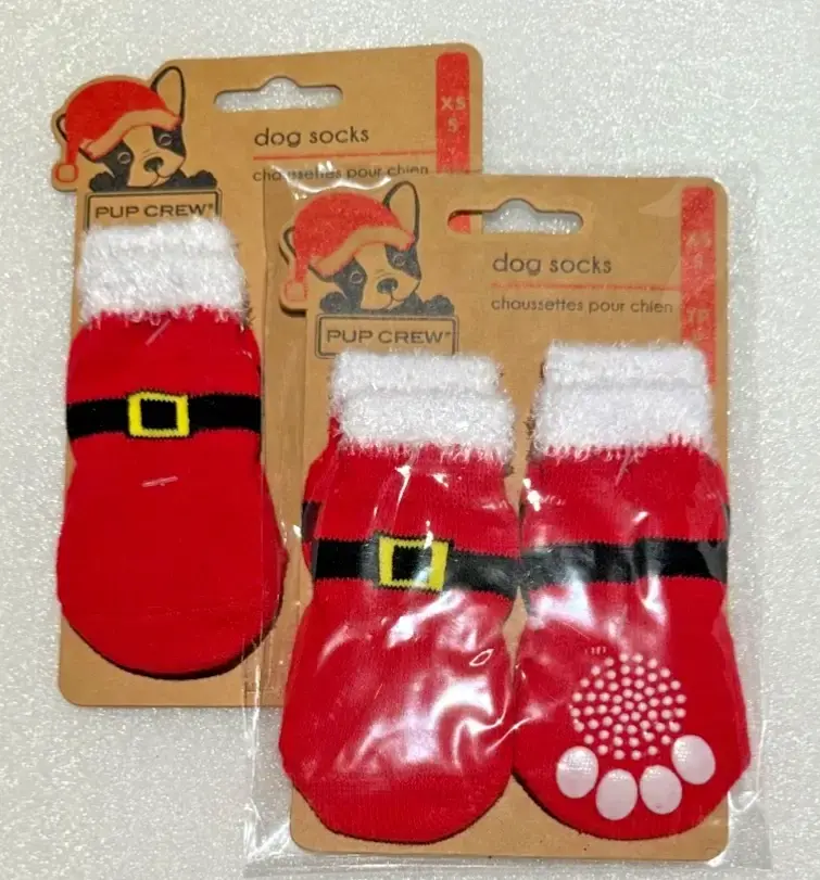 🐶 Pup Crew – Calcetines Navideños para Perro Papá Noel | Antideslizantes y Abrigados