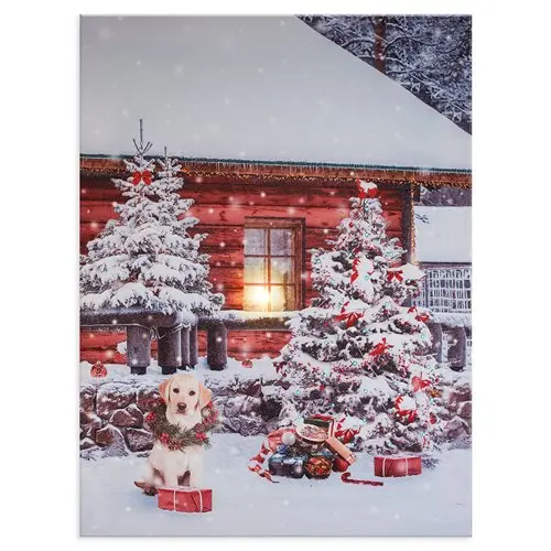 Quadro Tela Natalizia illuminato A Led 30x40