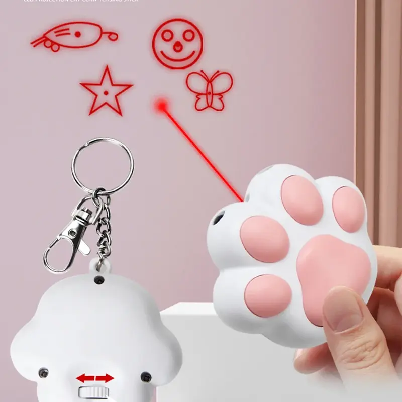 Rechargeable Cat Laser Toy with Multiple Patterns – Interactive LED Light Paw Shape for Training & Play