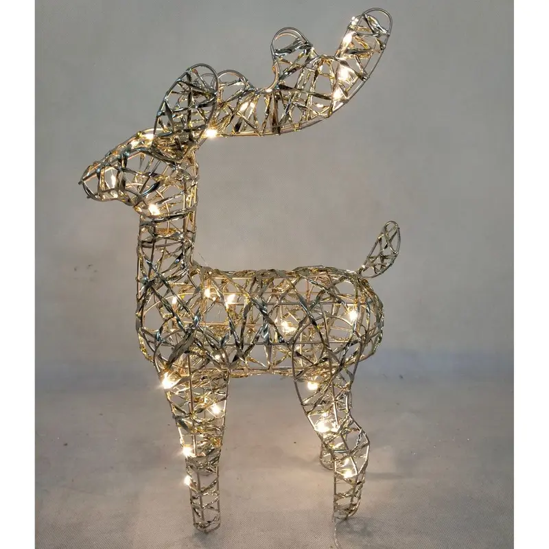 Renna decorativa filo dorato con LED