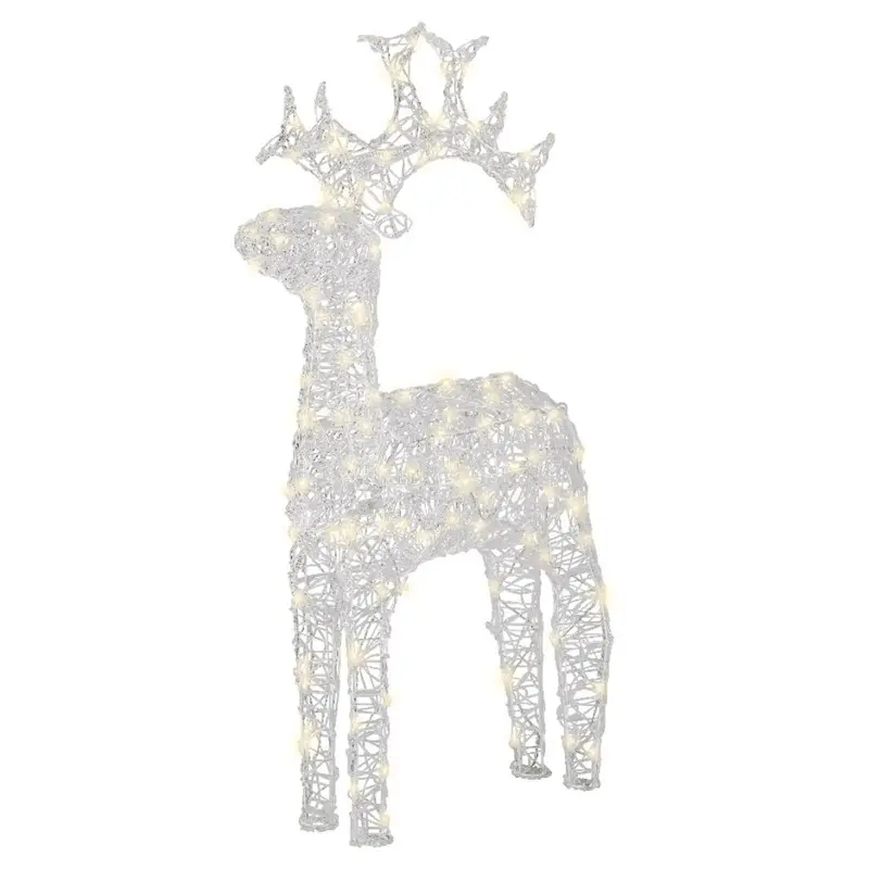 Renna luminosa in acrilico H110 cm con LED bianco caldo