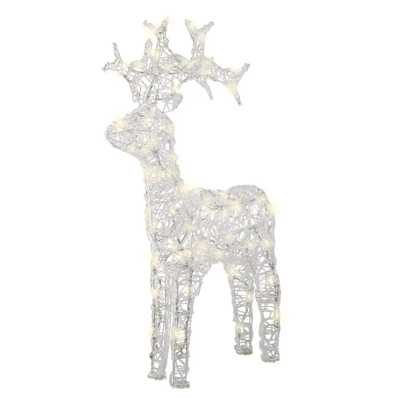 Renna luminosa in acrilico H89 cm con LED bianco caldo