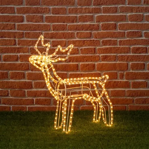 Renna Luminosa Natalizia 3D Luce Fissa 56x70 H