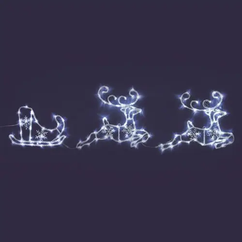 Renne Con Slitta Effetto Ghiaccio - Renne luminose da esterno