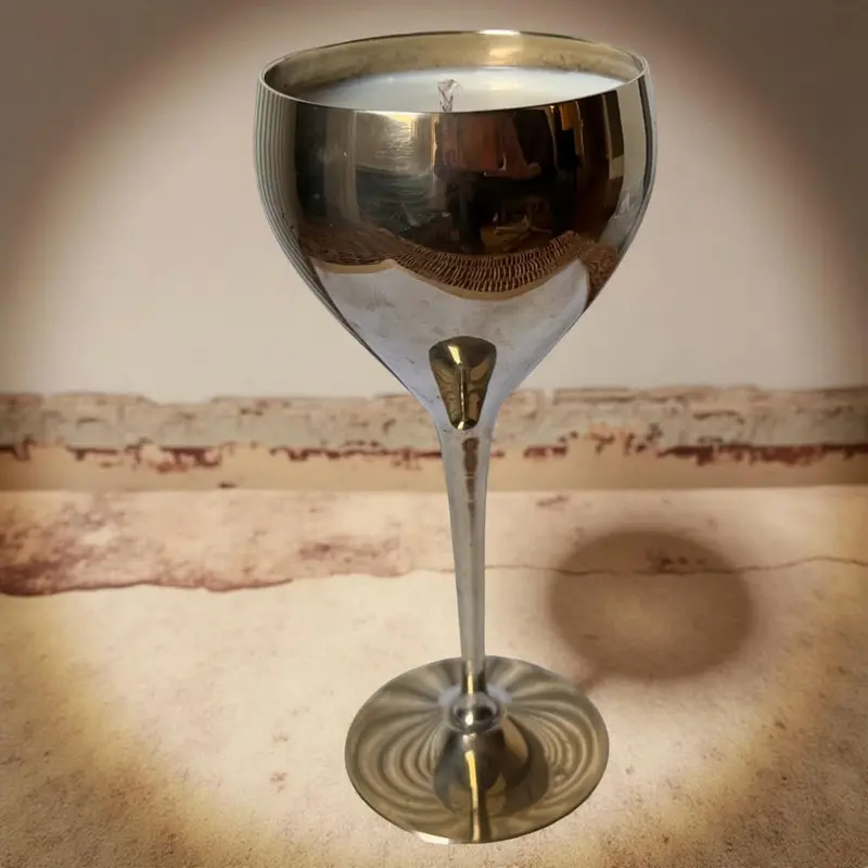 Repurposed Vintage Golden Goblet Candles